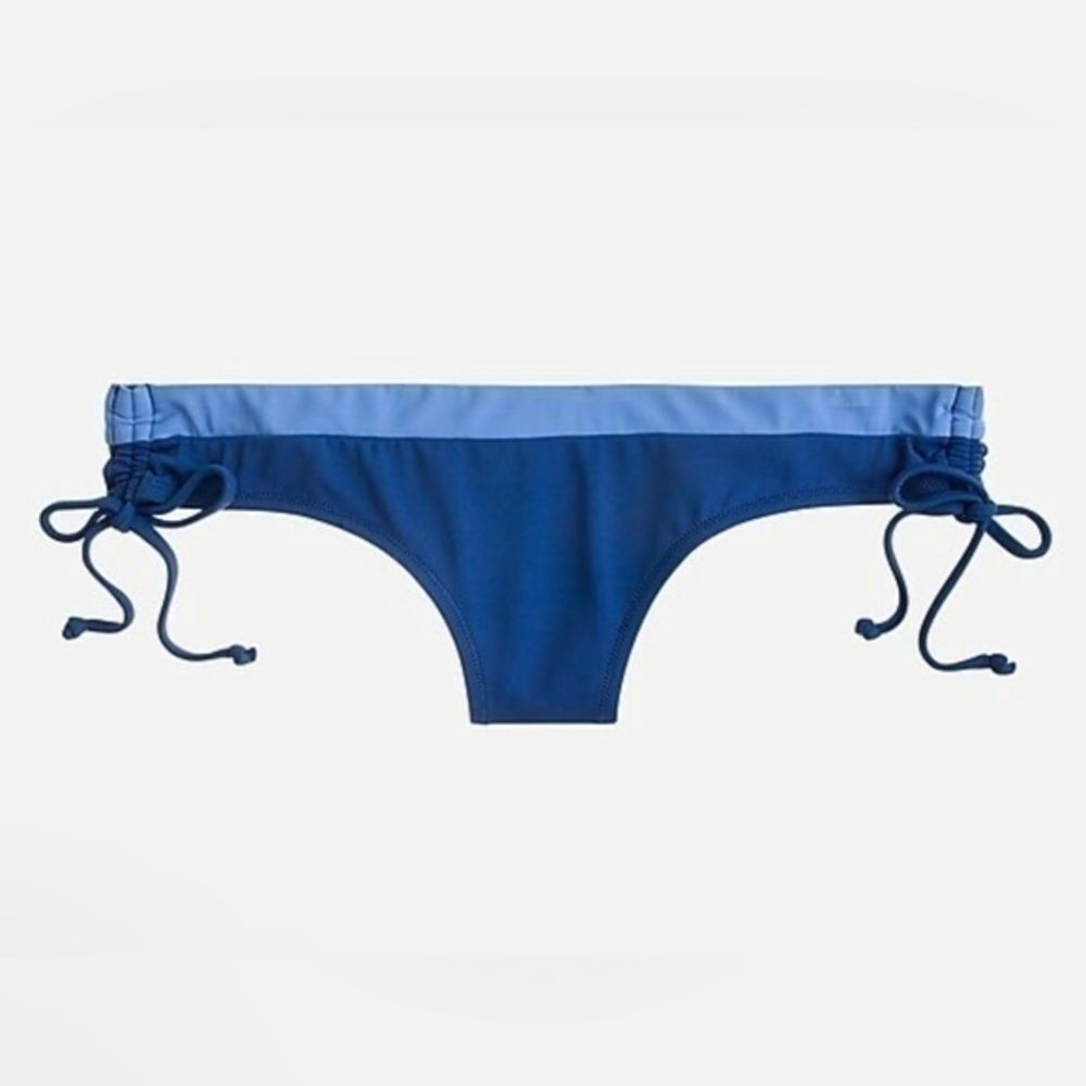 J. Crew Colorblock Ocean Steel Classic String Bikini Bottoms Size XLarge NWT